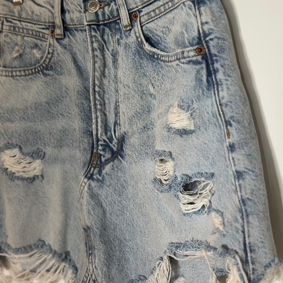 Distressed Denim Skirt - Picture 3 of 6